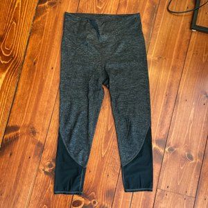 Athleta Gray Capri Leggings with Mesh Bottom